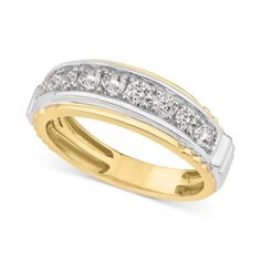 two tone gold and white diamond wedding band