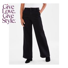 in stock High Rise Wide Leg Jeans, Deep Black, Wide Leg Jeans, Leg Jeans, Wide Leg, High Rise, In Store, Pick Up, Buy Online