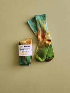 green tie dyed socks