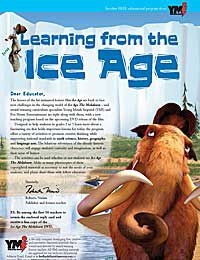 an advertisement for ice age featuring a walong