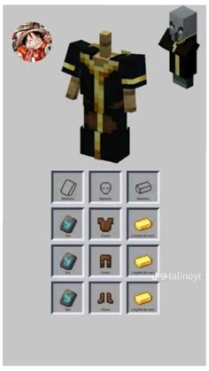 an image of some items that are in the minecraft game, and it looks like they