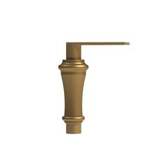 a gold bathroom faucet on a white background with clipping for text or image