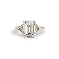 an emerald cut diamond engagement ring