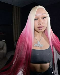 Pink And Blonde Wigs For Black Women, Hairstyles Weave, Glamour Hair, Frontal Wig Hairstyles, Creative Hair Color, Hairstyles Wigs, Wig Colors, Girl Braided Hairstyles, Dyed Hair Inspiration