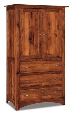 Amish Finland Six Drawer Two Door Chest Armoire Stand Alone Closet, Trestle Table Legs, Wood Fern, Amish House, Quarter Sawn White Oak, Hardwood Furniture, Amish Furniture, Rustic Bedroom, Mud Room