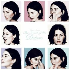 six different pictures of a woman with various facial expressions and the words'the secret of his deluxe '