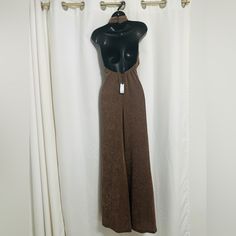 Brand New Chocolate Crinkle Rib Halterneck Cross Neck Jumpsuit. Never Worn Before And Can Be Worn To Any Special Occasions. Chic Brown Jumpsuits And Rompers For Loungewear, Chic Brown Jumpsuits And Rompers For Party, Chic Brown Jumpsuits And Rompers For Night Out, Chocolate Crinkle, Grey Jumpsuit, Chocolate Crinkles, Sleeveless Jumper, Belted Romper, Ruffle Jumpsuit