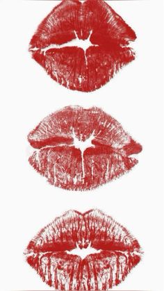 three red lips with different shapes and sizes