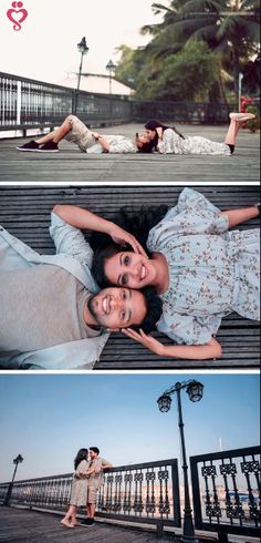 two women laying on the ground and posing for pictures