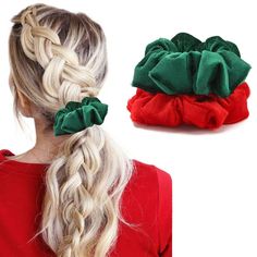 PRICES MAY VARY. Hair ties for women made of soft Velvet fabric, designed with elastic bands, they are exquisite in texture, durable, elastic, soft and comfortable to touch, can fix the hair in place and not easy to fall off. Hiar Ties for women are designed as classic Christmas color elements, ideal choice for women and girls to do Christmas hair. And the hair band can handle thick, thin, curly or straight hair, suitable for most women and girls. Ponytail Holder Hair Acrssory good for various o Red Velvet Hair, Christmas Velvet, Christmas Hair Accessories, Tie For Women, Velvet Hair, Christmas Hair, Hair Scrunchies, Simple Green, Hair Rings