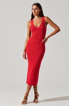 Bodycon sweater dress Plunging neckline Ribbed fabrication throughout Dry clean only 72% Viscose, 15% Polyester, 13% Elastane Style# ACDR102211 Dress Plunging Neckline, Cutout Sweater, Bodycon Sweater Dress, Bodycon Sweater, Knit Tank Dress, Matching Sets Outfit, Red Bodycon Dress, Ribbed Sweater Dress, Ribbed Mini Dress