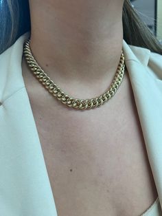 𝓦𝓮𝓵𝓬𝓸𝓶𝓮 𝓽𝓸 𝓛𝓲𝓸𝓷𝓱𝓮𝓪𝓻𝓽 𝓳𝓮𝔀𝓮𝓵𝓻𝔂 𝓢𝓱𝓸𝓹 ♥ Gorgeous high quality Miami Chain Necklace crafted in high quality 14K Italian Yellow Gold. Chain is made with a lobster clasp closure. If the length you want is not listed as an option for us to make please send us a message and we will send you a link for it. *Please check measurements below, items may appear larger on the screen. MEASUREMENTS: Link: 11.1mm x 11.7mm ITEM DETAILS Made to Order/Custom Order 14-karat Gold Arrives in Formal Cuban Link Gold Chain Necklace, Formal Cuban Link Chain Necklace, Classic Cuban Link Necklace With Chunky Oval Chain, Formal Cuban Link Necklace With Chunky Chain, Formal Cuban Link Chain Necklace With Chunky Chain, Classic Chunky Cuban Link Necklace, Luxury Chunky Oval Link Chain Necklace, Luxury Chunky Cuban Link Necklace, 14k Gold Link Necklace In Gold-tone