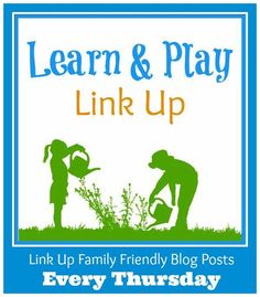 the link up poster for learn and play with two children in silhouettes, watering plants