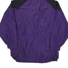 Item is in good used condition. >Size: M >Armpit To Armpit: 24" >Armpit To Cuff: 19" >Collar To Hem: 28" Sporty Purple Windbreaker For Outdoor Activities, 90s Style Long Sleeve Track Jacket For Outdoor, Purple Sporty Track Jacket For Outdoor, 90s Style Purple Sports Outerwear, Rain Jacket, Cuff, Collar, Sports, Purple