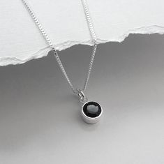 Black Onyx Tiny Disc Pendant on Fine Sterling Silver Box Necklace Chain Please see second photo for size reference Necklace Length : Please see guide and select preference from drop down list Comes beautifully gift packaged More black onyx necklaces in the store: https://www.etsy.com/shop/alexandreasjewels?ref=seller-platform-mcnav&search_query=BLACK+ONYX SEE FAQ's below for shipping policy details Girlfriend Necklace Gift, Necklace Girlfriend, Message Cards, Box Necklace, Layered Necklaces Silver, Black Onyx Necklace, Necklace Layering, Onyx Necklace, Disc Pendant