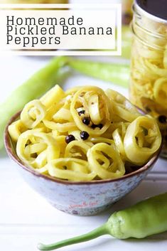 homemade pickled banana peppers in a bowl