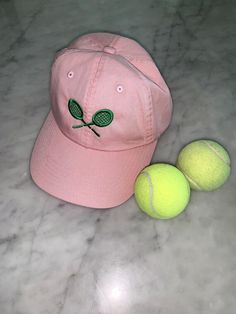 Pink cotton twill hat with adjustable back and embroidered frontAlso comes in white. Pink Sports Hats With Embroidered Logo, White Adjustable Hat For Tennis, White Baseball Cap For Tennis, Adjustable White Hat For Tennis, White Tennis Baseball Cap, White Adjustable Tennis Hat, Adjustable White Tennis Hat, Pink Cotton Sports Hat, Embroidered Logo Baseball Cap