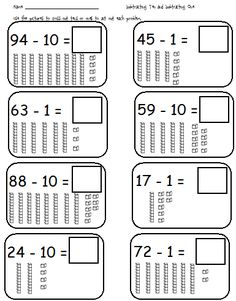 worksheet for addition and subtraction with two digit numbers in the same place