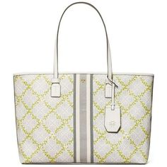 Introducing the Tory Burch Women's T Monogram Canvas Floral Vine Top-Zip Tote Bag, a stylish and practical accessory for the modern woman. Crafted from scratch-resistant coated canvas with PU leather accents, this tote exudes sophistication. Featuring a convenient top-zip closure, it includes one interior zipper pocket for organized storage. With handles offering a 9.2" drop and spacious dimensions, it's perfect for carrying your essentials in style. Size: one size.  Color: Multicolor.  Gender: female.  Age Group: adult. T Monogram, Organized Storage, Canvas Crossbody Bag, Laurel Burch, Leather Handbags Crossbody, Zip Tote, Leather Accents, Floral Vine, Crossbody Tote