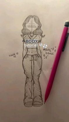 a drawing of a woman's body with the words body - sketch on it