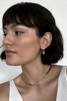 The best way to mix your metals: our Wesley earrings. A golden oval hoop ft. a dainty (removable!) silver heart charm Mixed Metals, Heart Earrings, Silver Heart, Heart Charm, Hair Cuts, Charms, Silver