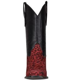 Black Shaft Red Leopard Foot Square Toe Leather Sole Pull Tabs Walking Heel Ranch Horse Show, Ranch Horse, Farm Ranch, Leopard Black, Red Leopard, Horse Show, Hearts Desire, Cowgirl Boots, Western Wear