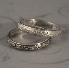 Going Baroque Wedding Band--Sterling Silver Patterned Wire Stacking Ring by debblazer on Etsy https://www.etsy.com/listing/59646427/going-baroque-wedding-band-sterling Dating Ring, Antique Style Rings, Sterling Silver Wedding Rings, Palm Coast, Silver Wedding Rings, Funky Jewelry, Vintage Band, Gull, Dream Jewelry