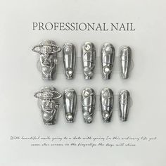 Size: L Nail With Butterfly, Nail Y2k, Y2k Nail, Princess Nails, Nails Elegant, Elegant Nail, Girl Y2k, Nails Silver, Nail Prices