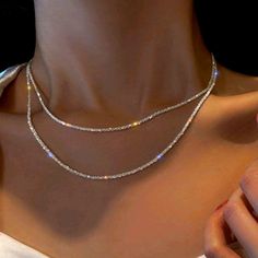 New In Box Sterling Silver Rhinestone Shine Necklace Homecoming Silver Jewelry, Silver Necklaces Wedding, Necklace For Formal Dress, Matric Dance Jewellery, Silver Rhinestone Jewelry, Cute Jewelry Necklaces Silver, Winter Formal Jewelry, Silver Rhinestone Necklace, Silver Jewelry Diamond