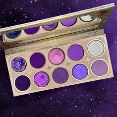 Iridescent Eyeshadow Palette, Eyeshadow Palette Purple, Custom Makeup Palette, Purple Products Aesthetic, Purple Cosmetics, Purple Eyeshadow Palette, Custom Eyeshadow Palette, Witches Broom, Magnetic Palette