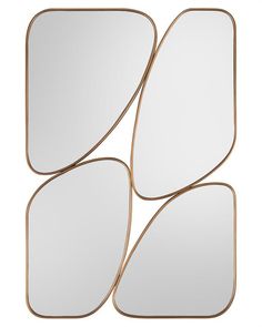 three square mirrors on a white background