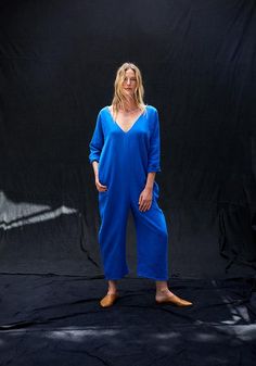 Rachel Craven Jumpsuit in Cobalt Linen Cobalt, Jumpsuit