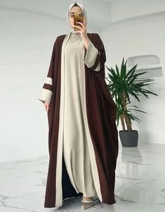 Buy Ramadan Abaya Kimono Set Online Muslim Abaya Style, Fashion Abaya Style, Types Of Abaya, Modern Abaya Casual, Arabic Abaya Designs, Eid Abaya Outfit, Turkey Fashion Style, Casual Abaya Outfits, Muslimah Fashion Outfits Dresses