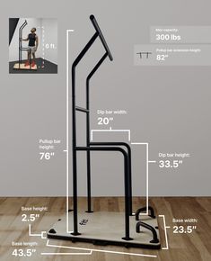 the height of an exercise bar is shown in this graphic above it's measurements