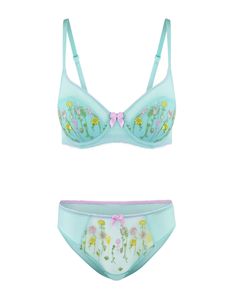 Elie Light Blue 2 Plus Contour Demi, 38DD-46DDD | Adore Me Light Blue Bra, Sheer Mesh Top, Blue Bra, Adore Me, Pretty Lingerie, Demi Bra, Lingerie Collection, Contrast Trim, Bow Detail