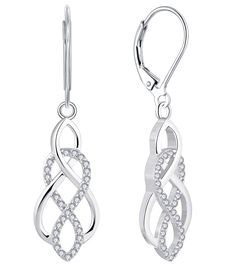 PRICES MAY VARY. ❤️ YL Design - Celtic knot jewelry-It is complete loops, without beginning and ending, It symbolizes life and eternity ❤️ Material - 925 sterling silver with 18k white gold plated, excellent electroplate technique, nickel free, lead free and hypoallergenic ❤️ Size & Stone - Solitaire dangle earrings high: 1.50"(38mm), set with 58 pieces 1mm round-brilliant-cut 5A cubic zirconia 🎁 Perfect Gift - Come with gift box; great gift for Christmas, Valentine's Day, Mother's Day, birthda Celtic Knot Jewelry, Celtic Knot Earrings, Drop Jewelry, Knot Earrings, Leverback Earrings, Celtic Knot, Resin Jewelry, Sterling Earrings, Knot