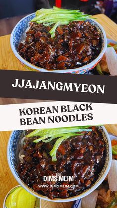 Explore Korean-Chinese cuisine with authentic Jjajangmyeon. Rich black bean noodles topped with pork and vegetables.