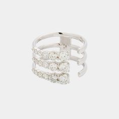 Jemma Wynne triple band ring  18-karat white gold White diamonds  Total diamond carat weight: 1.45 Size 7 Made in USA Jemma Wynne, Triple Band Ring, Open Ring, Diamond White, Band Rings, Ring Size, White Gold, Band