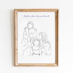 a drawing of three women in front of a white wall