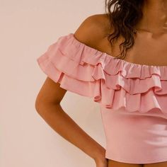 271709 Guaranteed 100% Authentic & Never Before Worn Description: Off-The-Shoulder Design, Tiered Ruffle Neckline, Short Sleeve Pull-On Style Measurements/Item Details Size - Large Bust - 15"Across(Laying Flat) 16"Across(Stretched) Length - 12.5"Approx Color - Fairy Rose Fabric - Cotton & Spandex Please Note: This Item Is New With Tags. Spring Off-shoulder Ruffle Top, Summer Off-shoulder Ruffled Top With Short Sleeves, Summer Off-shoulder Top With Ruffles And Short Sleeves, Summer Off-shoulder Ruffled Tops, Off-shoulder Ruffled Summer Tops, Off-shoulder Ruffled Tops For Summer, Summer Off-shoulder Top With Ruffles, Off-shoulder Ruffled Tops For Brunch, Fitted Ruffled Off-shoulder Top For Summer