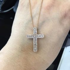 Description: BEAUTIFUL 14K ROSE GOLD LADIES DIAMOND CROSS PENDANT. THIS ITEM IS NEW . COMES WITH GIFT BOX. CHAIN IS 14K ROSE GOLD, 18". IF YOU HAVE ANY OTHER QUESTIONS PLEASE CONTACT US. ALL THE INFO ON THIS ITEM DOWN BELOW. THANK YOU VERY MUCH. KATE Metal: SOLID 14K ROSE GOLD PENDANT WITH 14K ROSE GOLD CHAIN 18''Stamped: STAMPED 14KTotal Gram Weight: 3.7GRSetting: PAVE & PRONGWidth: 20.2MM (0.8 IN)Length: 27.6MM (1 IN) Diamonds: ROUND BRILLIANT CUTColor: FClarity: VS2-SI1Total Diamond Weigh Luxury Diamond Cross Pendant Necklace For Wedding, Luxury Diamond Cross Necklace, Luxury Wedding Diamond Cross Pendant Necklace, Luxury Wedding Diamond Necklace With Cross Pendant, Luxury Diamond Cross Pendant Necklace, Luxury Cross Pendant Diamond Necklace, Turquoise Bar Necklace, Turquoise Bar, Criss Cross Ring