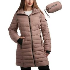 Steven Madden Women's Winter Coat - Packable Long Length Quilted Puffer Parka Coat - Hooded Outerwear Jacket for Women is a great choice for every fashionable woman when the temperature drops. Stay comfortable on chilly days with an extra warm and convenient jacket, designed with your active lifestyle in mind. Featuring deep pockets to protect your hands from the cold, this stylish active outerwear is perfect for work, campus, school, going to the mall, jogging, or having fun on the slope. GREAT Winter Long Sleeve Packable Outerwear, Fitted Winter Travel Outerwear, Fall Long Sleeve Packable Outerwear, Casual Packable Outerwear, Casual Packable Fall Outerwear, Casual Packable Outerwear For Fall, Packable Long Sleeve Outerwear For Outdoor, Packable Outerwear For Fall Outdoor Activities, Packable Long Sleeve Outdoor Outerwear