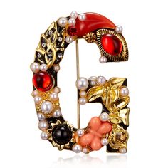 PRICES MAY VARY. 【BROOCH SIZE】:4.5*5cm（1.7*1.9）,Initial Brooch Made from high quality brass with select rhinestones crystal and pearl, durable and never change color. 【INITIAL BROOCH PINS】: Choose the Letter Alphabet of Your Name,putting on jackets,coats,heavy sweaters,Christmas stockings,hats,etc.,looks very classy and attractive.An easy way to adds a pop of color to your daily style.You must get lots of compliments. 【Material】: Made of alloy / point drill / crystal / rhinestone / pearl. Wonder Rhinestone Alphabet, Lapel Pins Wedding, Letter Brooch, Pearl Letters, Rhinestone Letters, Letter Jewelry, Brooch Jewelry, Crystal Brooch, Pearl Brooch