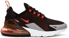 Nike Black and Red Air Max 270 Sneakers Red Mesh Sneakers With Air Cushioning, Red Air Cushioned Mesh Sneakers, Red Athleisure Sneakers With Air Cushioning, Red Low-top Sportswear Sneakers, Red Air Max, Air Max 270 Women, Air Maxes, Nike For Men, Nike Clothing