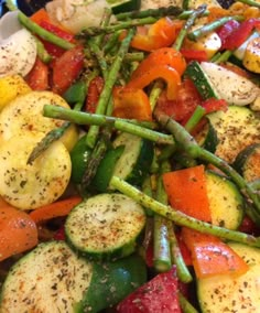 the vegetables are mixed together and ready to be cooked in the oven or grilling