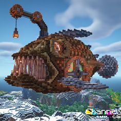 Villa Minecraft, Construction Minecraft, Minecraft Steampunk, Minecraft Mansion, Minecraft Structures, Easy Minecraft Houses, Minecraft Castle