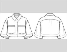 the front and back views of an unisex men's jacket with pockets