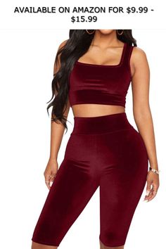 YMDUCH Women's Two Pieces Tank Crop Top Outfit Velvet Bodycon Club Shorts Set ◆ AVAILABLE ON AMAZON FOR: $9.99 - $15.99 ◆ "About our Shipping Our products are fulfillment by Amazon. About our size Size:S=USA 4-6;M=8- 10;L=12-14;XL=14-16 ""YMDUCH"" brand products ONLY SOLD by seller ""YMDUCH"". We never authorize any other seller to sell our ""YMDUCH"" brand products.Each one of our products have quality assurance,believe we must work hard to achieve your satisfaction. Ours products have been wel Tank Crop Top Outfit, Crop Top Outfit, Very Short Dress, Club Shorts, Tank Crop Top, Top Outfit, Rockabilly Dress