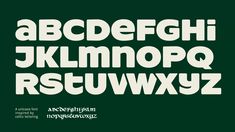 the font and numbers are all in white on a dark green background, with black letters