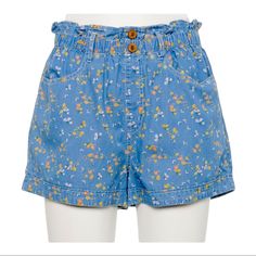 Reposhing This Item I Purchased From @Shoparieldaily. These Shorts Are So Cute, But They Were Just A Bit Too Tight On Me. Only Tried Them On, Never Worn. Questions? Leave A Comment Below! Blue Floral Print Shorts For Spring, Blue Floral Print Bottoms For Day Out, Blue Floral Print Bottoms With Short Length, Blue Floral Print Cotton Shorts, Light Blue Cotton Bottoms For Day Out, Relaxed Fit Blue Floral Bottoms, Casual Blue Floral Print Shorts, Light Blue Floral Print Summer Bottoms, Summer Light Blue Floral Print Bottoms